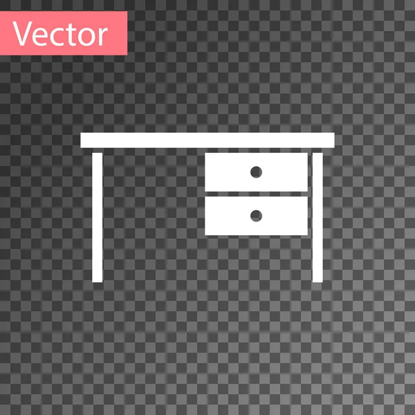 Ícone de mesa do escritório branco isolado em fundo transparente. Ilustração vetorial — Vetor de Stock