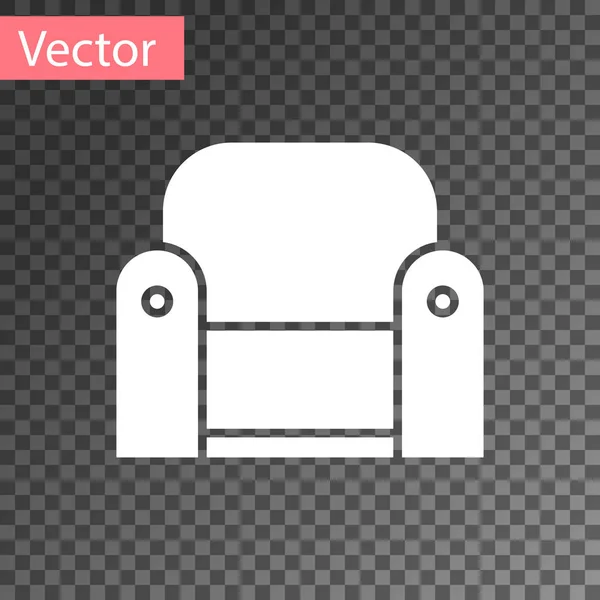 Icono de sillón blanco aislado sobre fondo transparente. Ilustración vectorial — Vector de stock