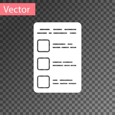 Şeffaf arkaplanda izole edilmiş cep telefonu simgesinde beyaz hesap ekranı oluştur. Vektör İllüstrasyonu