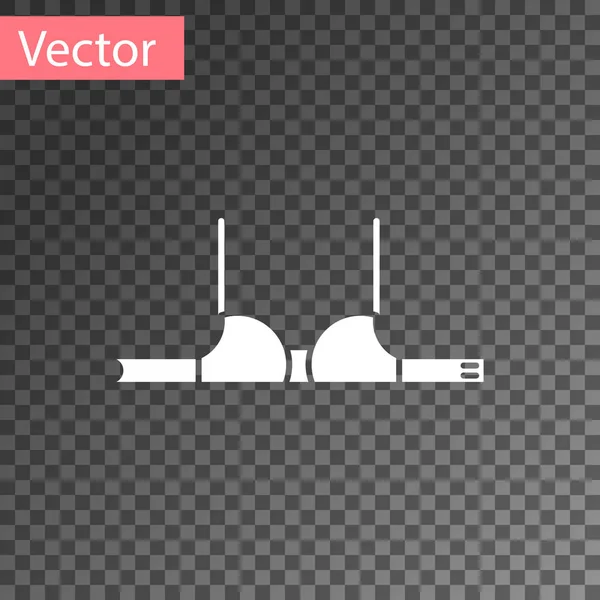 Белый бюстгальтер значок изолирован на прозрачном фоне. Женское нижнее белье. Векторная миграция — стоковый вектор