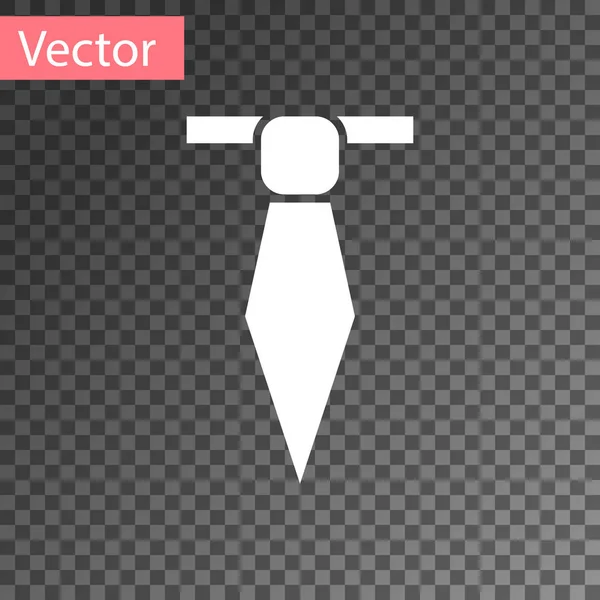 Icono de lazo blanco aislado sobre fondo transparente. Símbolo de corbata y paño. Ilustración vectorial — Vector de stock