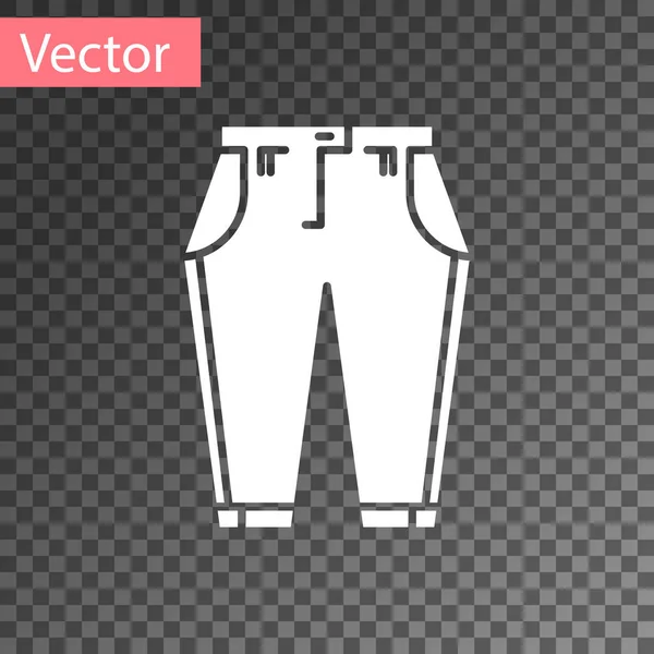 Calças brancas ícone isolado em fundo transparente. Ilustração vetorial — Vetor de Stock