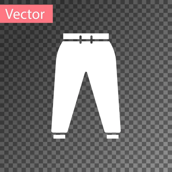Pantalon Sport blanc icône isolé sur fond transparent. Illustration vectorielle — Image vectorielle