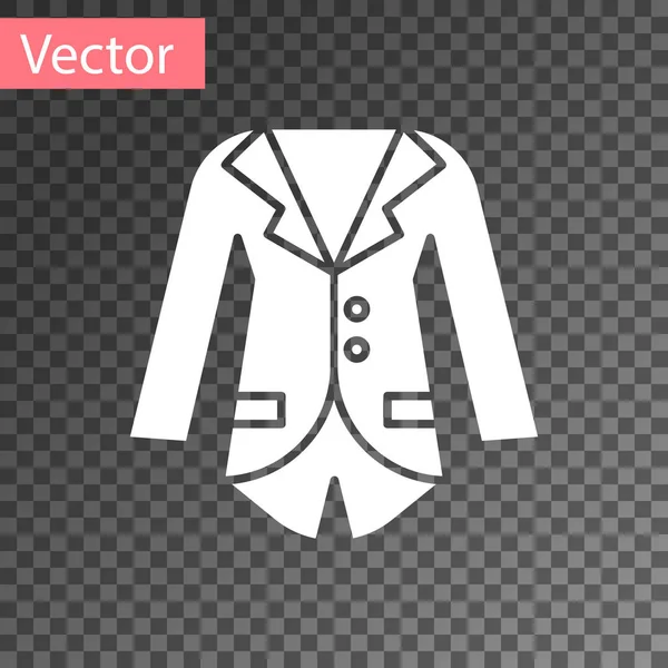 Weißer Blazer oder Sakko auf transparentem Hintergrund. Vektorillustration — Stockvektor