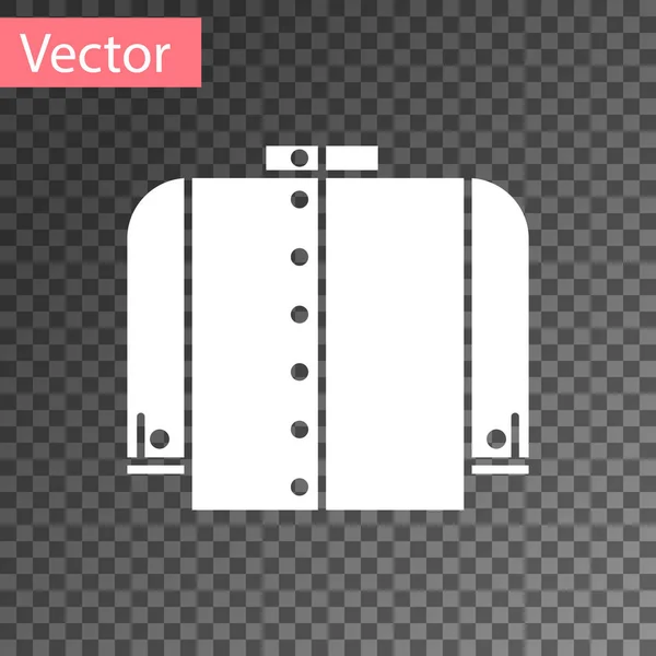 Biała ikona koszulki izolowana na przezroczystym tle. Ilustracja wektora — Wektor stockowy
