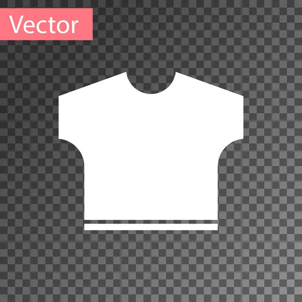 White T-shirt icon isolated on transparent background. Vector Illustration — Stock Vector