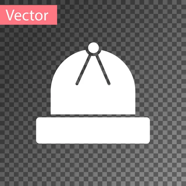 Ícone de chapéu de inverno branco isolado em fundo transparente. Ilustração vetorial — Vetor de Stock