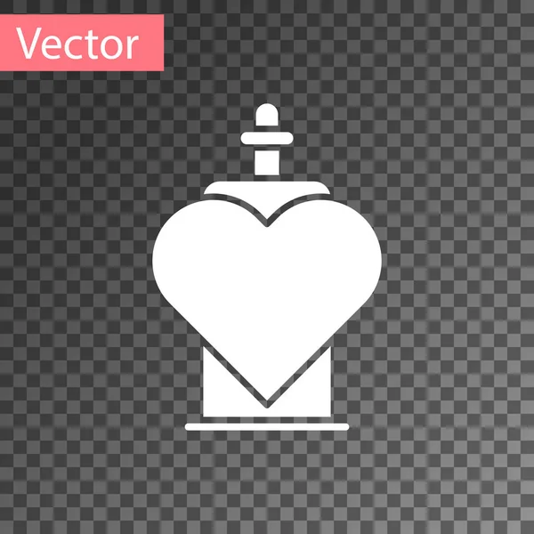 White Bottle with love potion icon isolated on transparent background. Valentines day symbol. Vector Illustration — 스톡 벡터