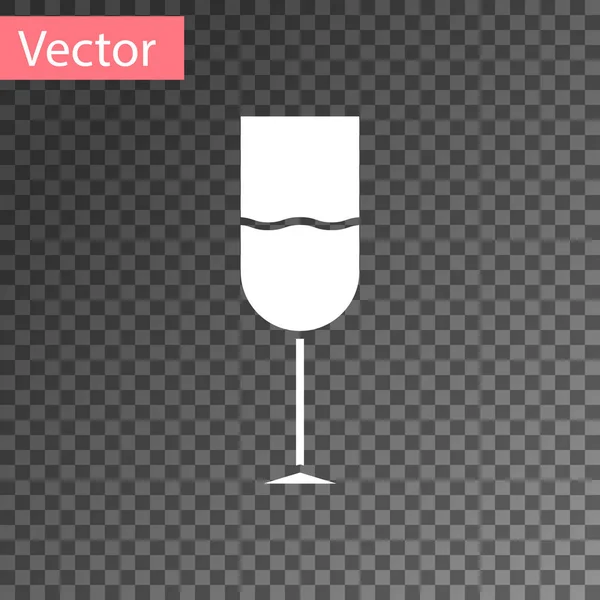 Wino białe szkło ikona na przezroczystym tle. Ikona lampka. Czara symbol. Szkło laboratoryjne znak. Ilustracja wektorowa — Wektor stockowy