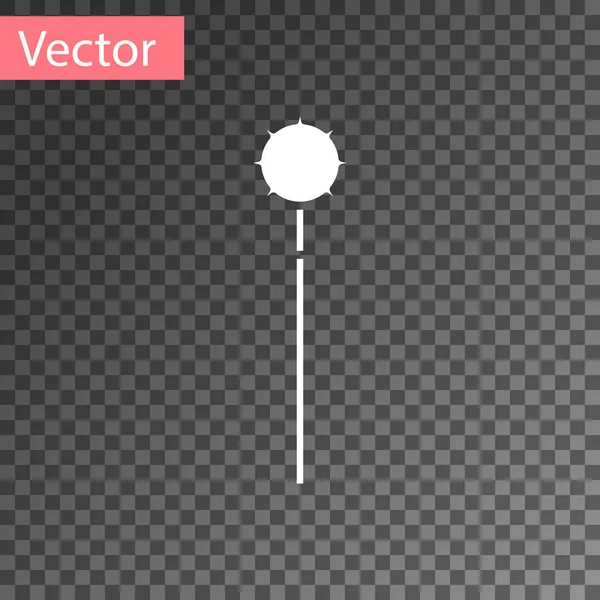 Ícone de bola de maça de corda medieval branca isolado em fundo transparente. Arma medieval. Ilustração vetorial — Vetor de Stock