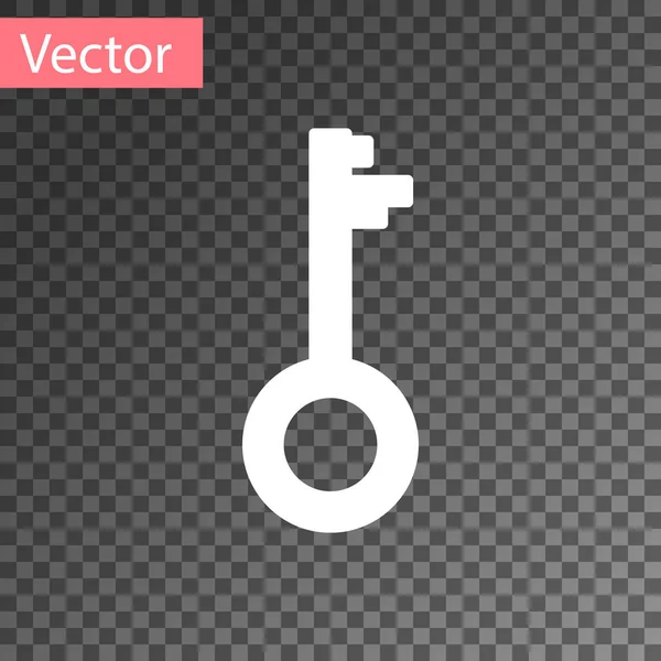 Weißes altes Schlüsselsymbol isoliert auf transparentem Hintergrund. Vektorillustration — Stockvektor
