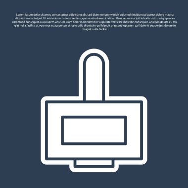 Mavi çizgi tırnak cilası ikonu mavi arka planda izole edilmiş. Vektör İllüstrasyonu