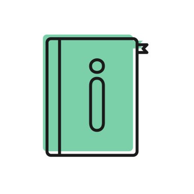 Siyah çizgi Kullanıcı elle simgesi beyaz arkaplanda izole edildi. Kullanıcı rehberi kitabı. Talimat işareti. Kullanmadan önce oku. Vektör İllüstrasyonu