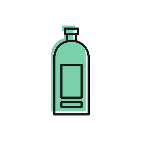 Schwarze Linie Flasche Shampoo-Symbol isoliert auf weißem Hintergrund. Vektorillustration — Stockvektor