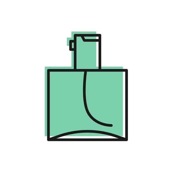 Línea negra Icono de perfume aislado sobre fondo blanco. Ilustración vectorial — Vector de stock