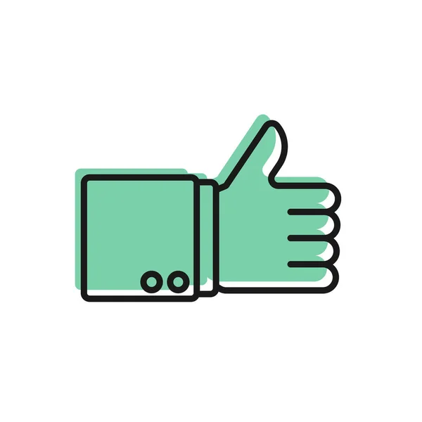 Black line Hand thumb up icon isolated on white background. Vector Illustration — 스톡 벡터