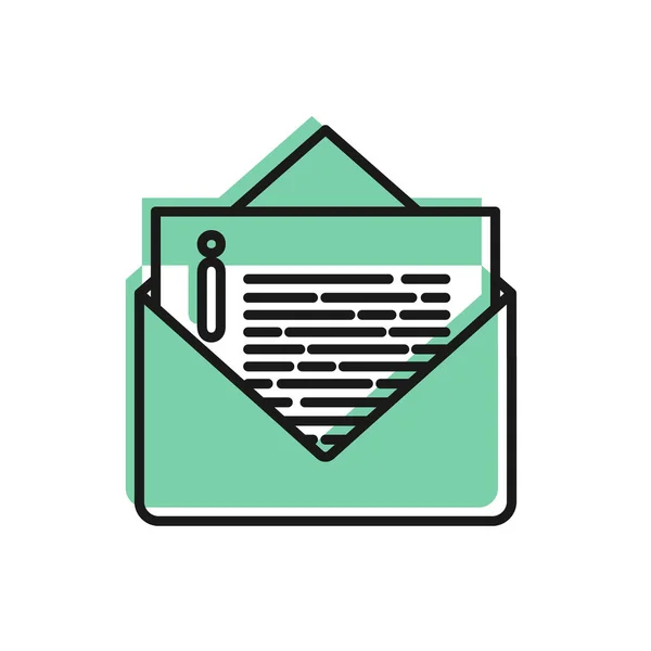 검은 선 Envelope 아이콘은 흰색 배경에서 분리되었다. 이메일 문자 기호. 사기적 인 예 — 스톡 벡터