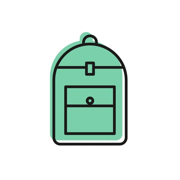 Black line Backpack icon isolated on white background. Vector Illustration — 스톡 벡터