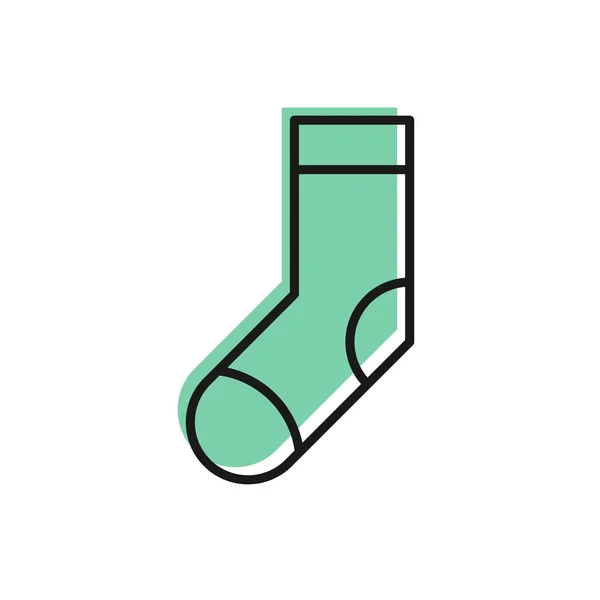 Black line Socks icon isolated on white background. Vector Illustration — Stock Vector