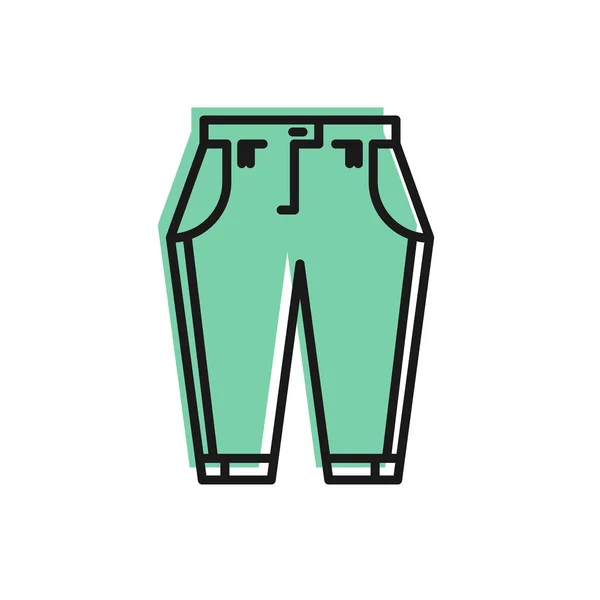 Black line Pants icon isolated on white background. Vector Illustration — 스톡 벡터
