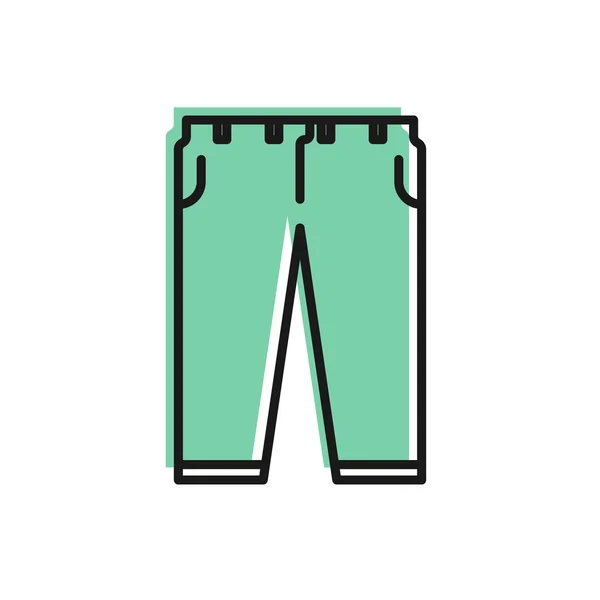 Pantalon ligne noire icône isolée sur fond blanc. Illustration vectorielle — Image vectorielle