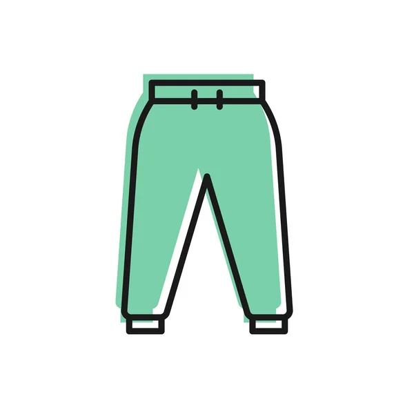 Ligne noire Pantalon de sport icône isolé sur fond blanc. Illustration vectorielle — Image vectorielle