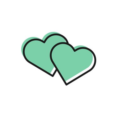 Siyah çizgi kalp simgesi beyaz arkaplanda izole edildi. Romantik sembol, bağlanma, tutku ve düğün. Sevgililer Günü sembolü. Vektör İllüstrasyonu