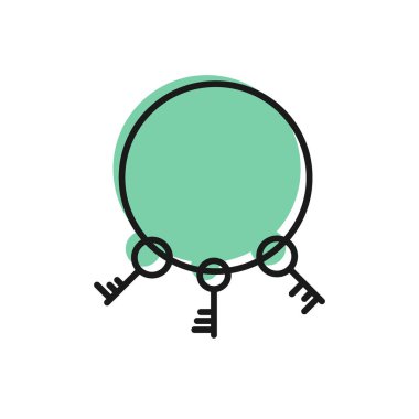 Siyah çizgi Beyaz arkaplanda izole edilmiş eski tuşlar simgesi. Vektör İllüstrasyonu