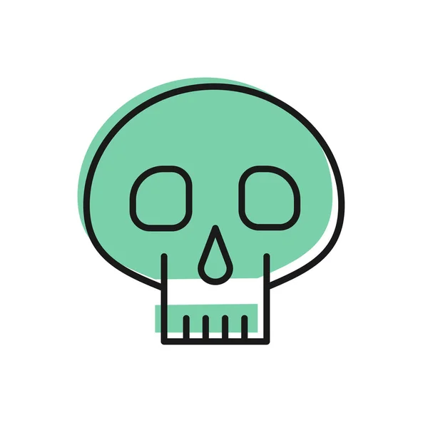 Black line Skull icon isolated on white background. Vector Illustration — Stock Vector