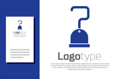 Mavi Korsan kancası simgesi beyaz arkaplanda izole edildi. Logo tasarım şablonu elemanı. Vektör İllüstrasyonu