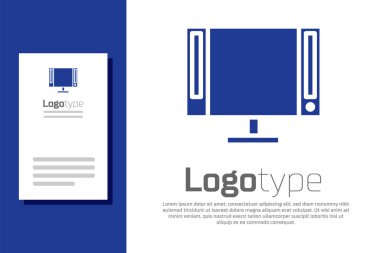 Blue Smart Tv icon isolated on white background. Television sign. Logo design template element. Vector Illustration