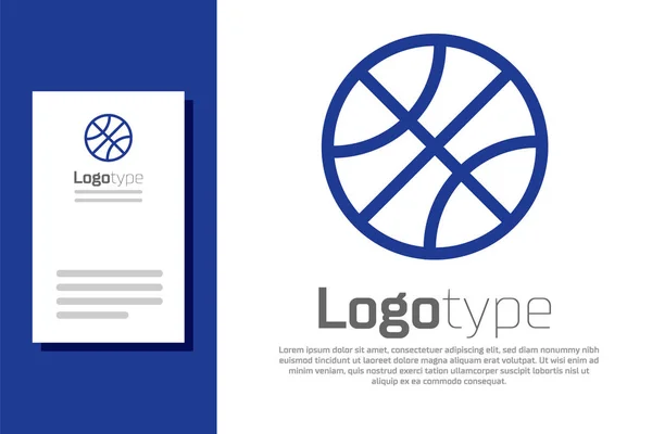 Blauwe Basketbal pictogram geïsoleerd op witte achtergrond. Sport symbool. Logo ontwerp template element. Vector Illustratie — Stockvector