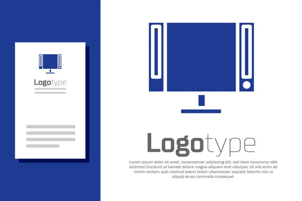 Azul Smart Tv icono aislado sobre fondo blanco. Señal de televisión. Elemento de plantilla de diseño de logotipo. Ilustración vectorial — Archivo Imágenes Vectoriales