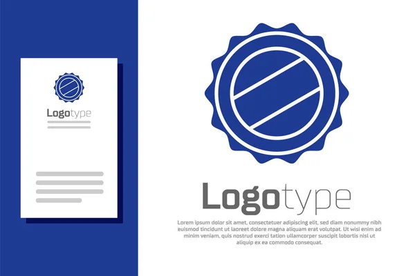 Blauwe dop pictogram geïsoleerd op witte achtergrond. Logo ontwerp template element. Vector Illustratie — Stockvector