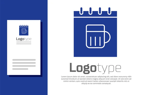 Giorno Santo Patricks blu con icona del calendario isolata su sfondo bianco. Simbolo del quadrifoglio. Data 17 marzo. Elemento modello di design logo. Illustrazione vettoriale — Vettoriale Stock