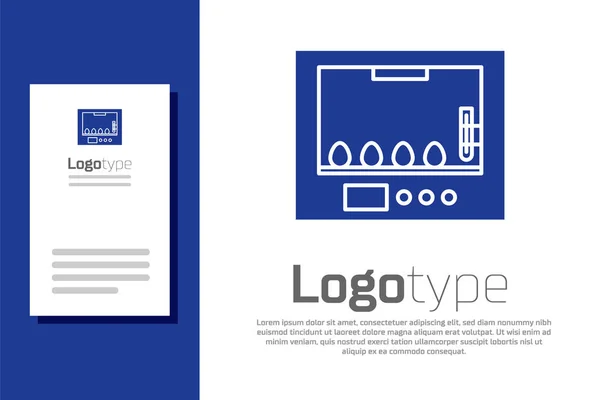 Incubateur bleu pour les œufs icône isolée sur fond blanc. Modèle de conception de logo élément. Illustration vectorielle — Image vectorielle