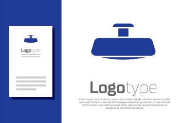 Mavi Araba ayna simgesi beyaz arkaplanda izole edildi. Logo tasarım şablonu elemanı. Vektör İllüstrasyonu