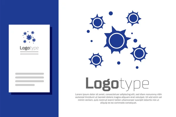 Blauwe Bacteriën pictogram geïsoleerd op witte achtergrond. Bacteriën en ziektekiemen, micro-organisme ziekte veroorzaken, celkanker, microbe, virus, schimmels. Logo ontwerp template element. Vector Illustratie — Stockvector