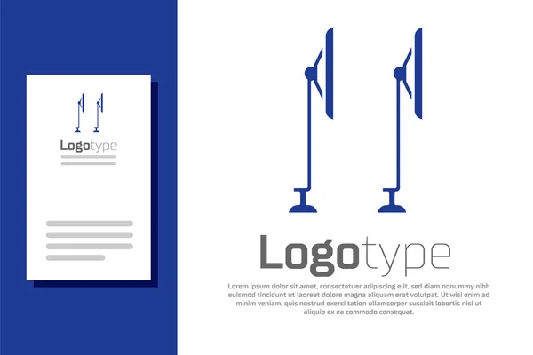 Blauwe ruitenwisser pictogram geïsoleerd op witte achtergrond. Logo ontwerp template element. Vector Illustratie — Stockvector
