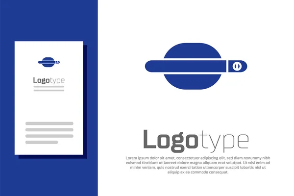 Carro azul maçaneta da porta ícone isolado no fundo branco. Elemento de modelo de design de logotipo. Ilustração vetorial — Vetor de Stock