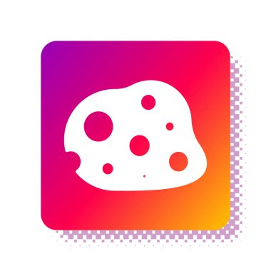 Beyaz arka planda izole edilmiş beyaz göktaşı simgesi. Kare renk düğmesi. Vektör İllüstrasyonu