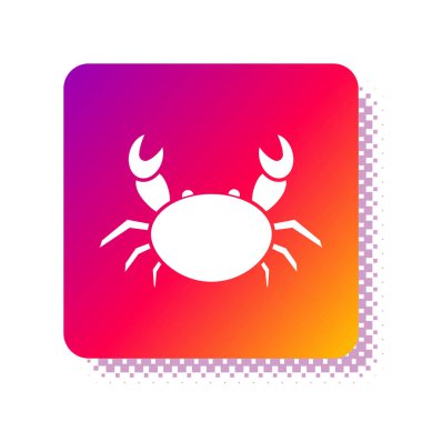 Beyaz Yengeç simgesi beyaz arkaplanda izole edildi. Kare renk düğmesi. Vektör İllüstrasyonu