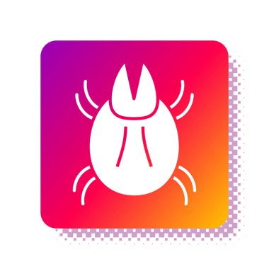 Beyaz asalak mayt simgesi beyaz arkaplanda izole edilmiş. Kare renk düğmesi. Vektör İllüstrasyonu