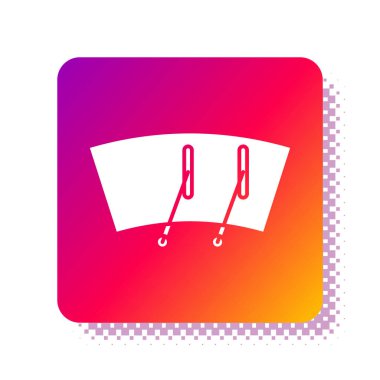 Beyaz önekran sileceği simgesi beyaz arkaplanda izole edildi. Kare renk düğmesi. Vektör İllüstrasyonu