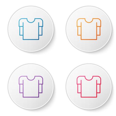 Beyaz arkaplanda uzun kollu gömlek simgesi izole edildi. Simgeleri daire düğmelerine ayır. Vektör İllüstrasyonu