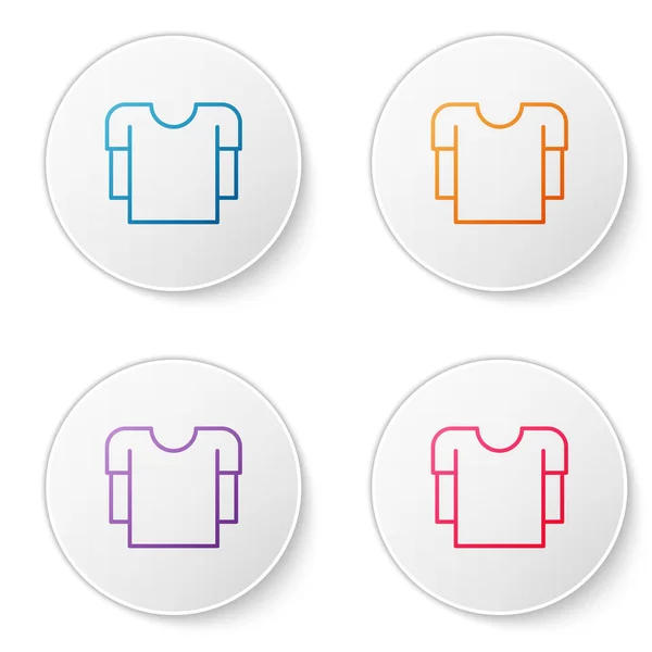 Línea de color Camisa de manga larga icono aislado sobre fondo blanco. Establecer iconos en botones de círculo. Ilustración vectorial — Archivo Imágenes Vectoriales