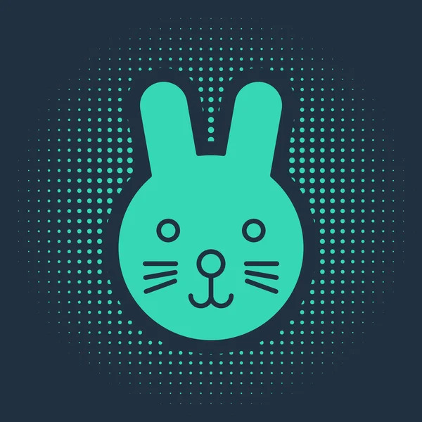 Зелёный кролик знак зодиака изолирован на синем фоне. Коллекция астрологических гороскопов. Абстрактные круговые случайные точки. Векторная миграция — стоковый вектор