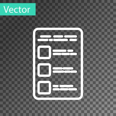 Beyaz çizgi Şeffaf arkaplanda izole edilmiş cep telefonu simgesinde hesap ekranı oluştur. Vektör İllüstrasyonu