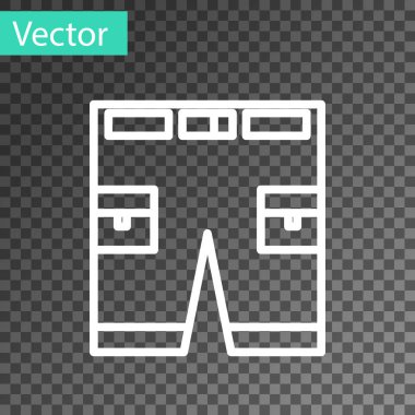Beyaz çizgi kısa veya pantolon simgesi şeffaf arkaplanda izole edildi. Vektör İllüstrasyonu