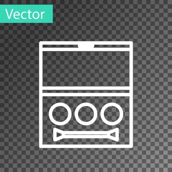 Línea blanca Paleta de sombras oculares con icono de pincel aislado sobre fondo transparente. Ilustración vectorial — Vector de stock